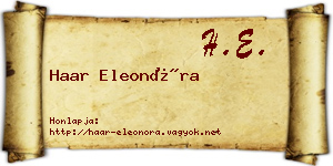 Haar Eleonóra névjegykártya